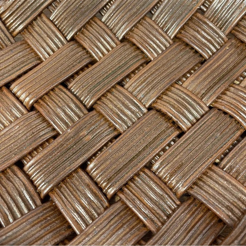 Parmentier Decors Woven Basketweave Ceramic Platter Vintage‎ Studio Pottery